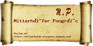 Mitterhöfer Pongrác névjegykártya